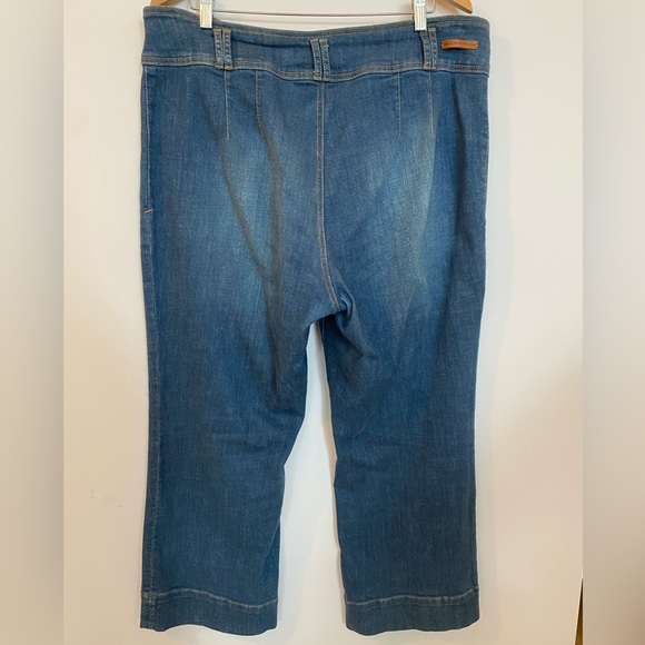 A+ ANTHROPOLOGIE Pilcro High-Rise Cropped Flare Self Belt Jeans - Plus Size 18W - Picture 9 of 15